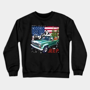 Jeep Gladiator J series American Flag JEEP Crewneck Sweatshirt